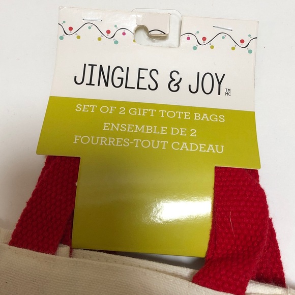 Santa Paws French Bulldog Canvas Mini Tote Bags - Picture 2 of 4